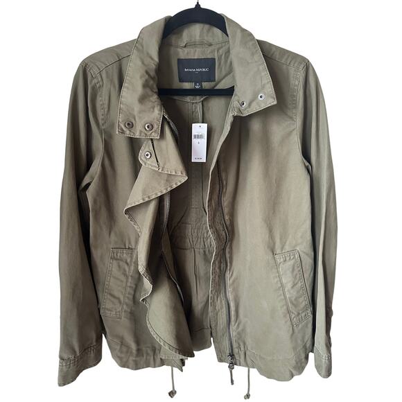 *SOLD* NWT Banana Republic Olive Green Utility Military Jacket Women’s Size S - Picture 1 of 5